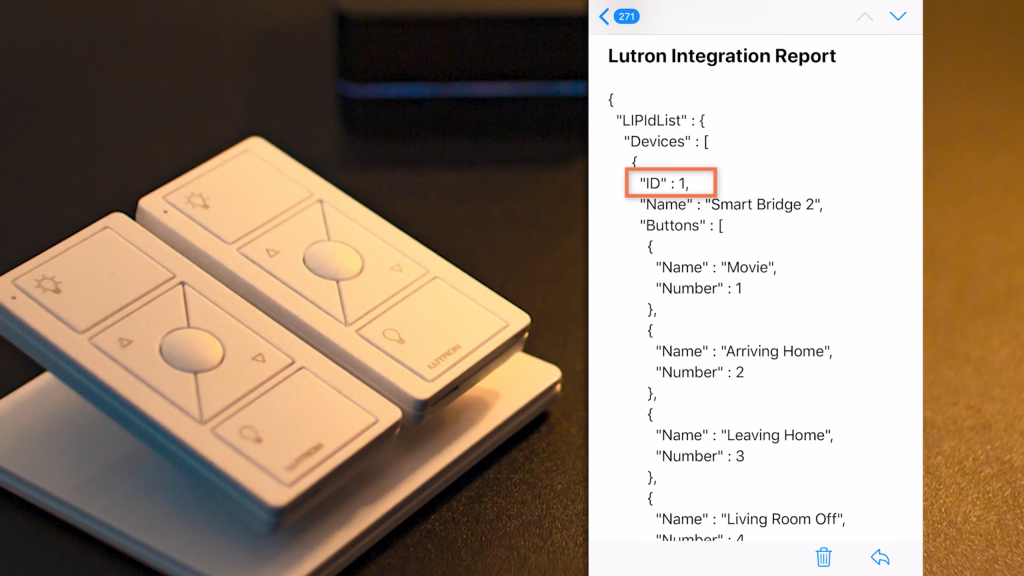 Lutron RA2 Select Repeater Integration ID